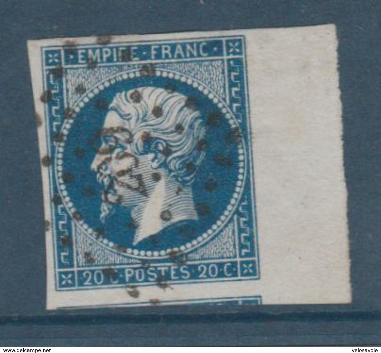 N° 14A BLEU FONCE OBLITERE PC 209 AVEC GRAND BORD DE FEUILLE ET UN VOISIN SUP - 1853-1860 Napoleon III