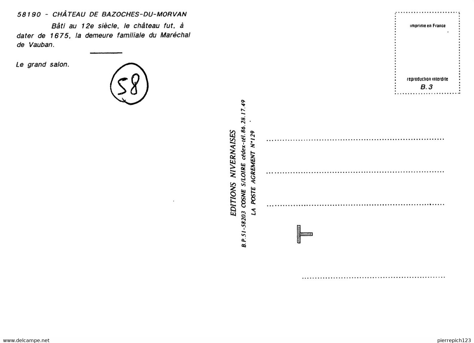 58 - Bazoches - Château De Bazoches Du Morvan - Le Grand Salon - Bazoches