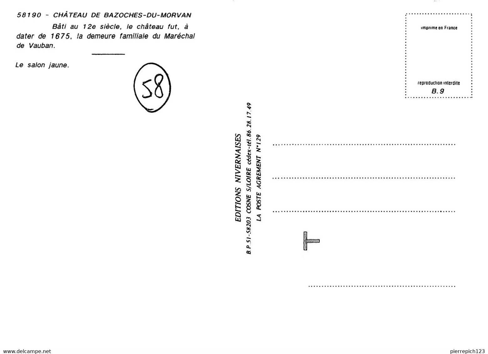 58 - Bazoches - Château De Bazoches Du Morvan - Le Salon Jaune - Bazoches