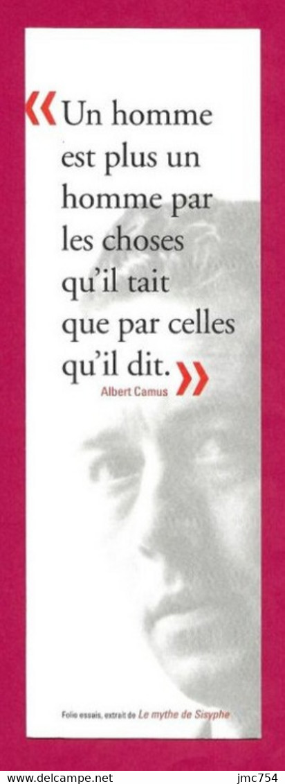 Marque Page.   Folio.   Albert Camus.     Bookmark. - Bookmarks