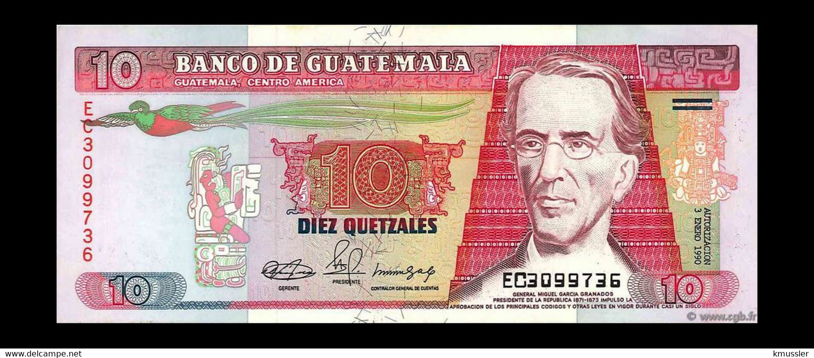 # # # Banknote Aus Guatemala 10 Quetzales 1990 UNC # # # - Guatemala