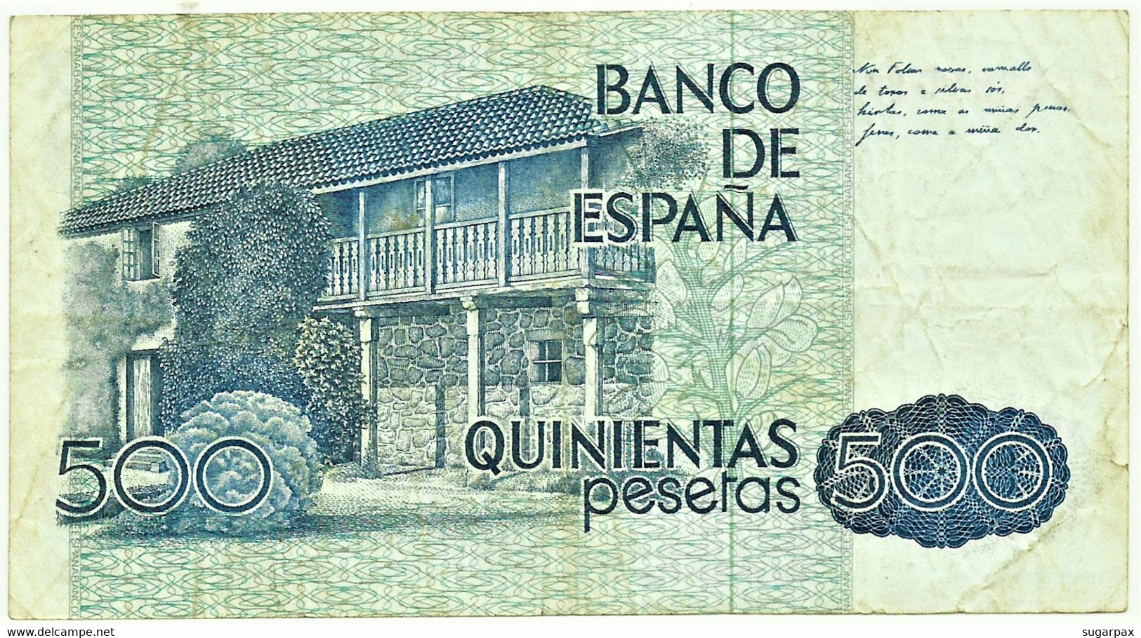 ESPAÑA - 500 Pesetas - 23.10.1979 ( 1983 ) - Pick 157 - Serie 1B - Rosalia De Castro - 500 Peseten