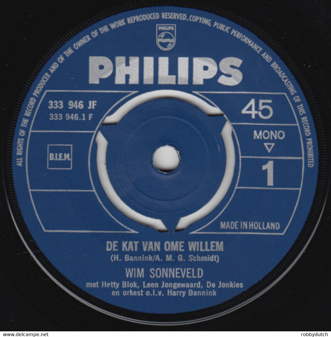* 7"  *  JA ZUSTER, NEE ZUSTER - DE KAT VAN OME WILLEM / OP DE STEP (Holland 1968) - Otros - Canción Neerlandesa