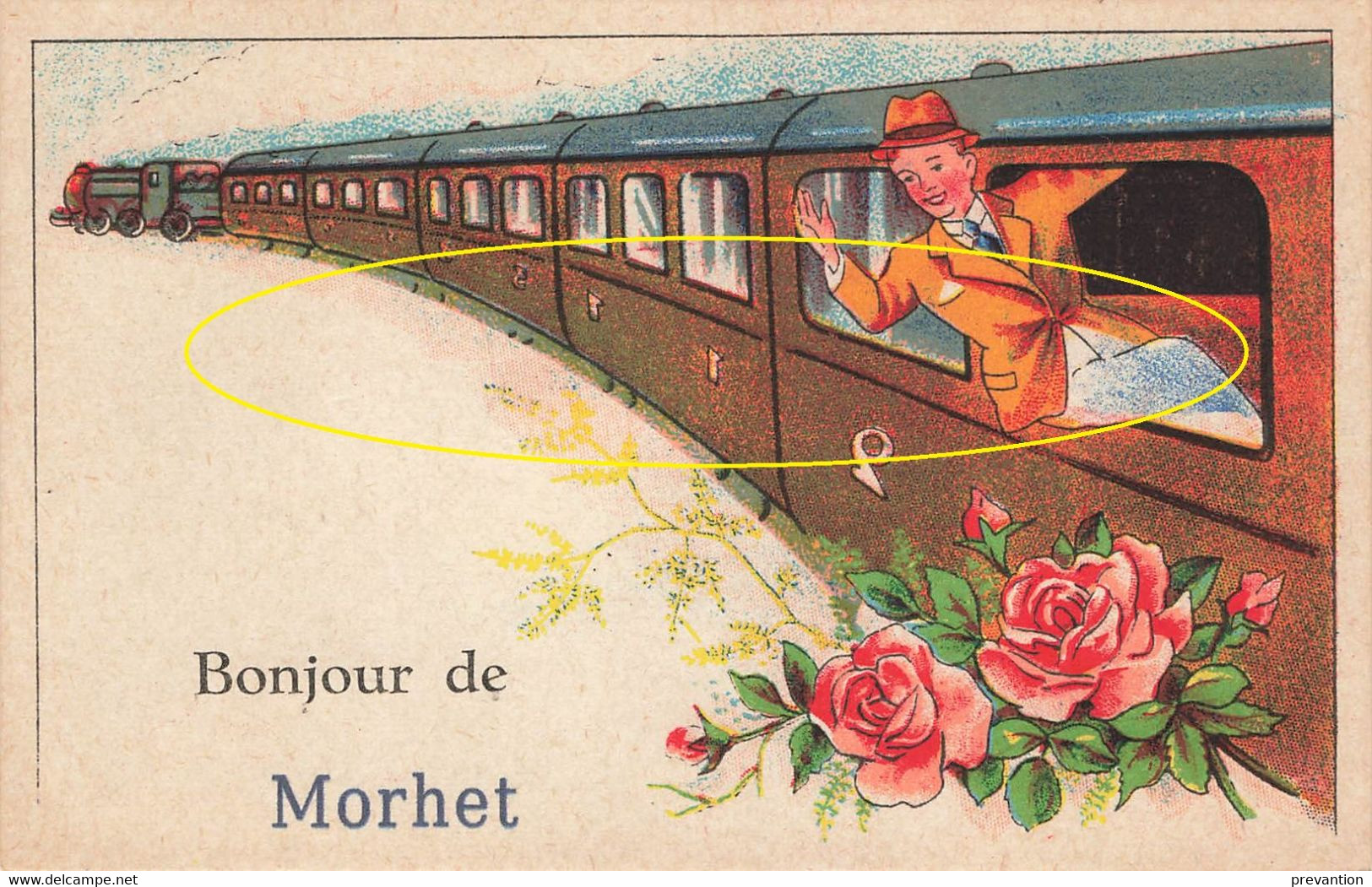 Bonjour De MORHET - Carte Colorée  Avec Train - Vaux-sur-Sûre