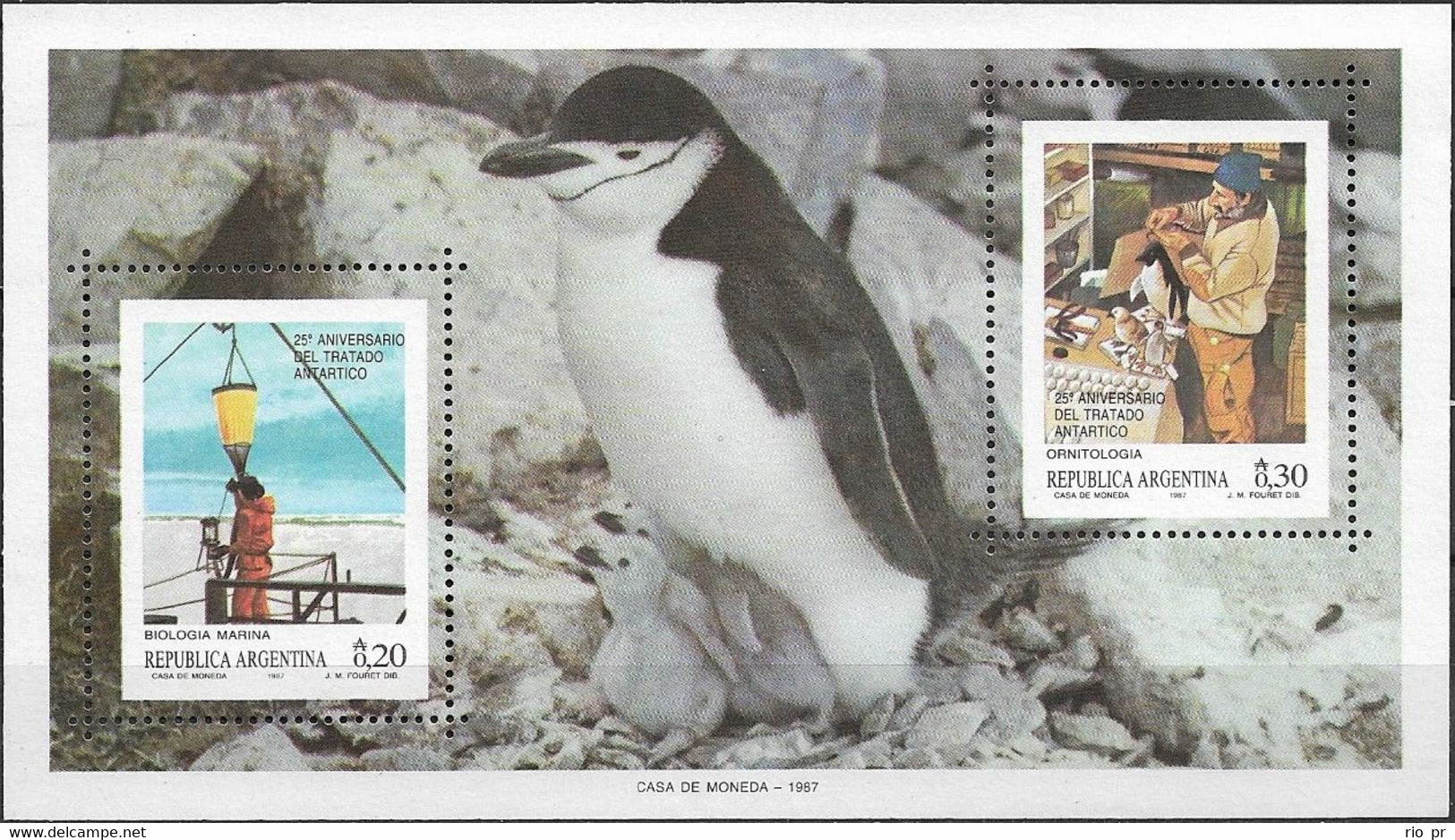 ARGENTINA - SOUVENIR SHEET 25th ANNIVERSARY OF THE ANTARCTIC TREATY 1987 - MNH - Antarktisvertrag