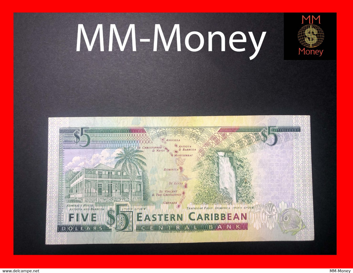 East - Eastern Caribbean   5 $  1993   P. 26  *L*   "St. Lucia"     VF - Caraïbes Orientales