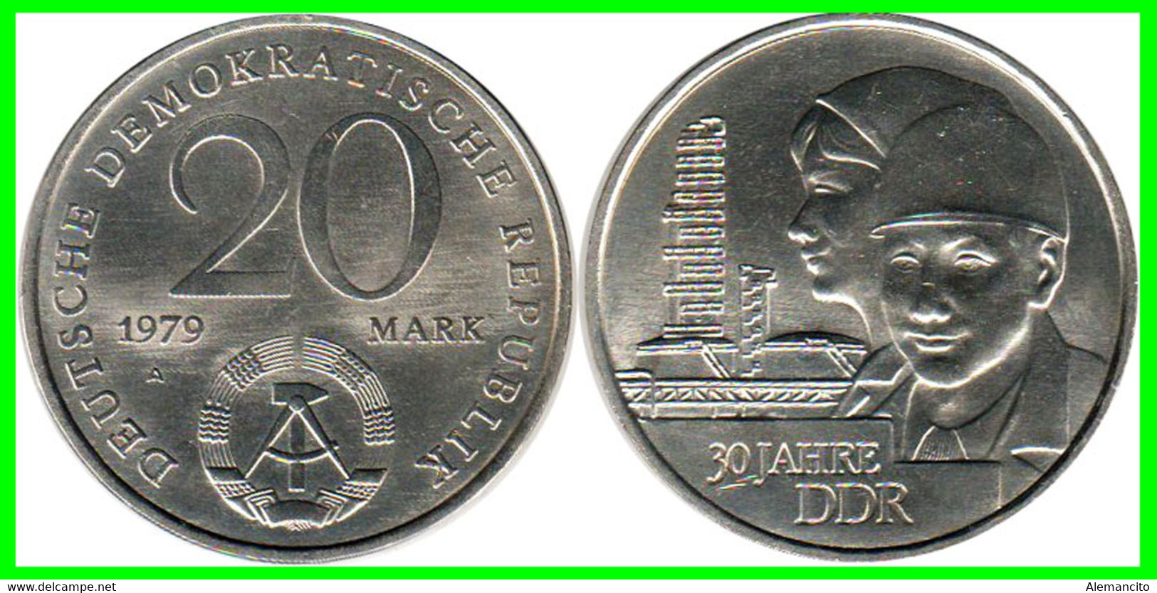 ( GERMANY ) REPUBLICA DEMOCRATICA DE ALEMANIA AÑO 1979 ( RDA ) 30TH ANNIVERSARY - EAST GERMAN REGIME MONEDA DE 20-DM - Collezioni