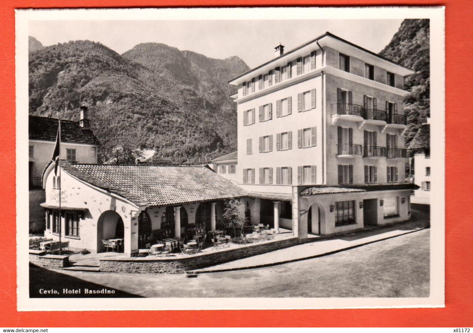 QAF-02 RARA Cevio Hotel Basodino  Valle Maggia. Tannaz Locarno H653 Non Circulé Grand Format - Cevio