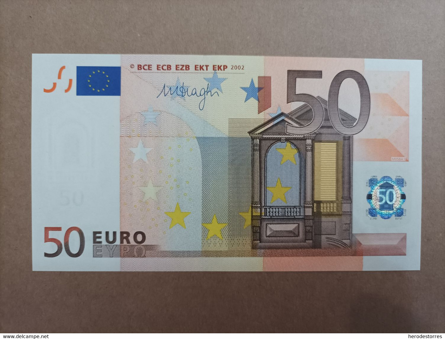 50 EURO SPANIEN(V) M058A1 First Position, Last Letter Of Old Draghi Design, , DRAGHI, UNCIRCULATED - 50 Euro