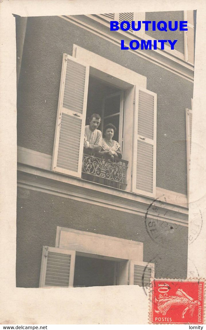 Photo Maisons Alfort Couple à Sa Fenetre Cachet 1907 - Photos