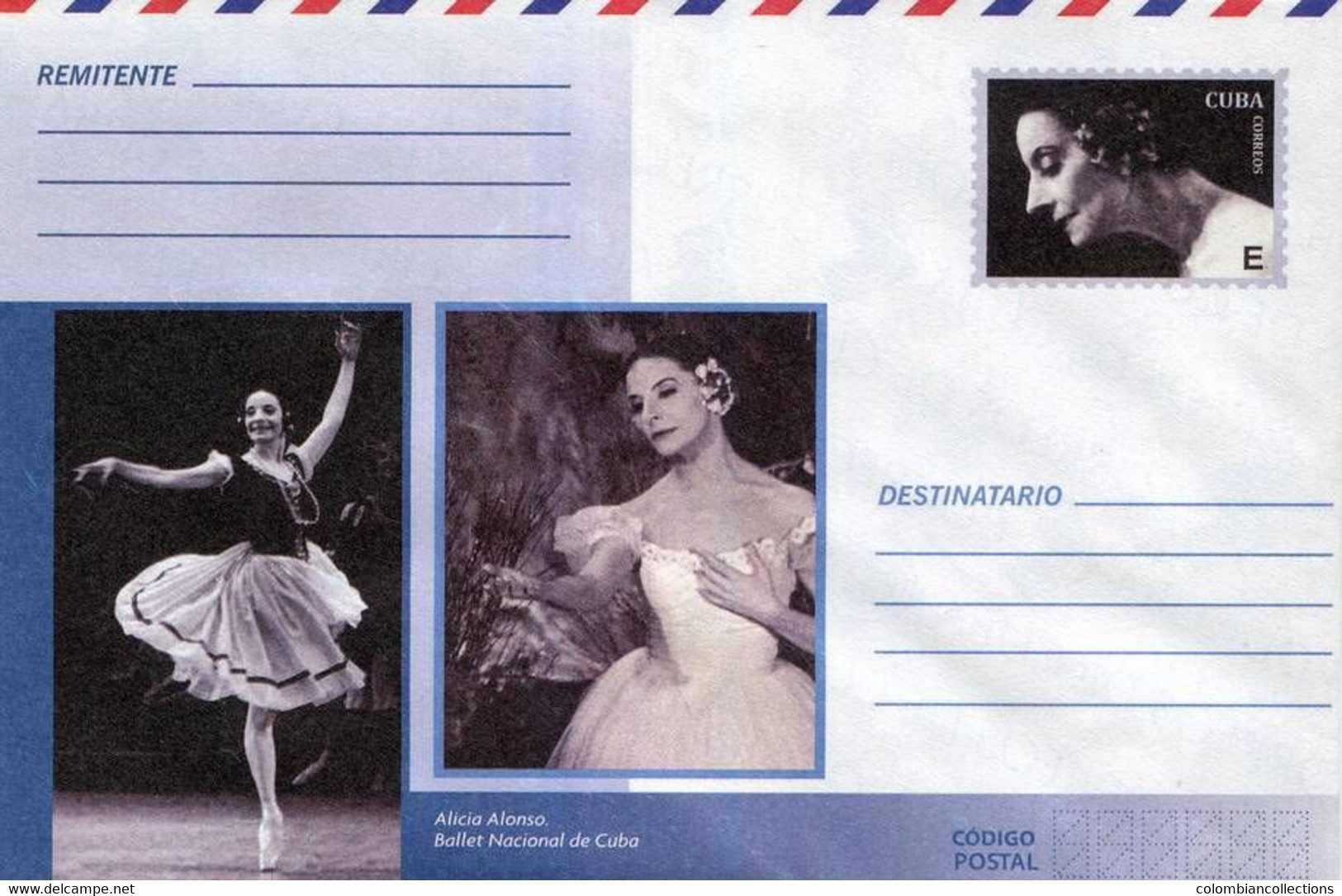 Lote PEP1357, Cuba, Entero Postal, Stationery, Cover, E, Alicia Alonso, Ballet, Music, Woman - Maximumkarten