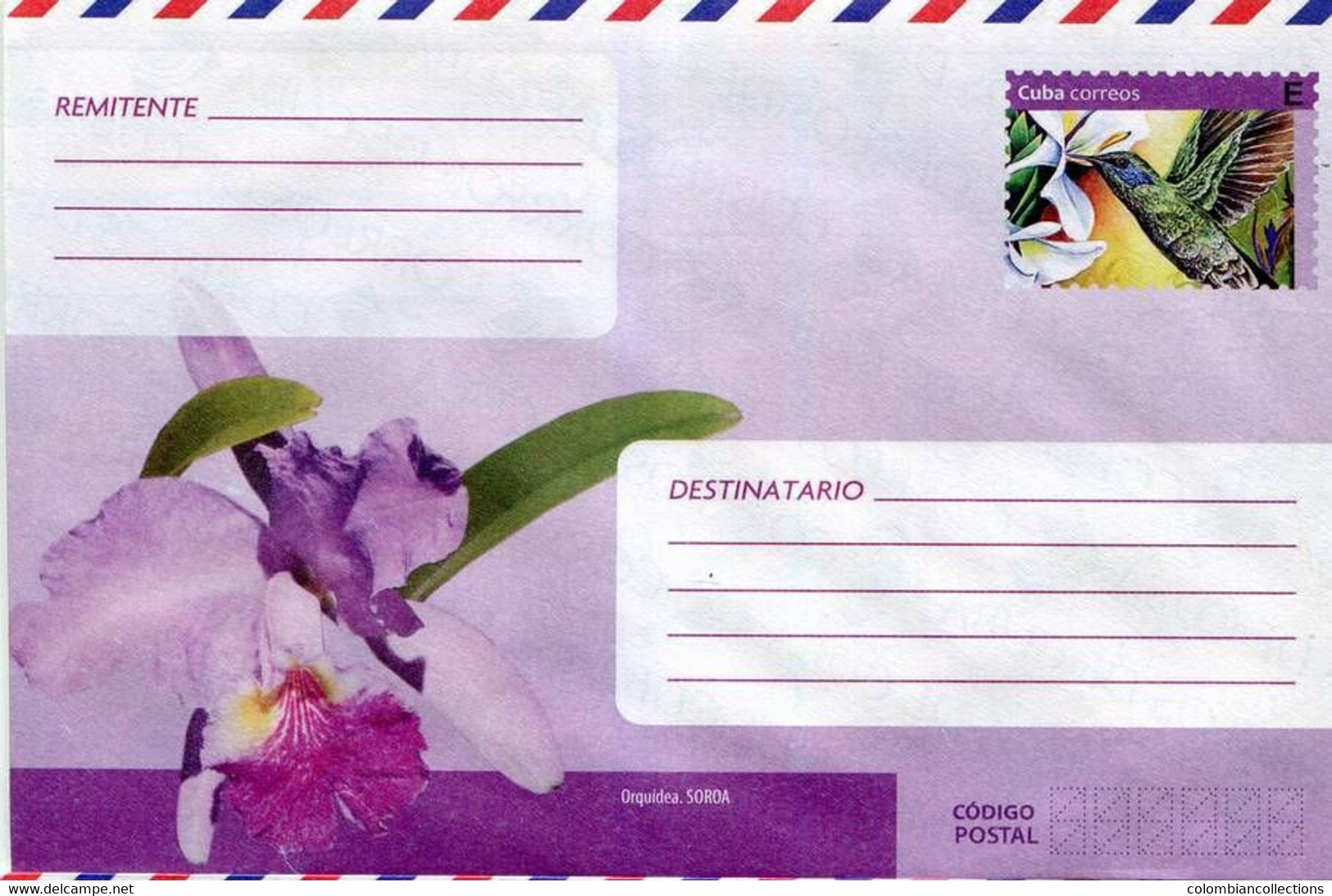 Lote PEP1369, Cuba, Entero Postal, Stationery, Cover, E, Bird, Orchid - Cartes-maximum