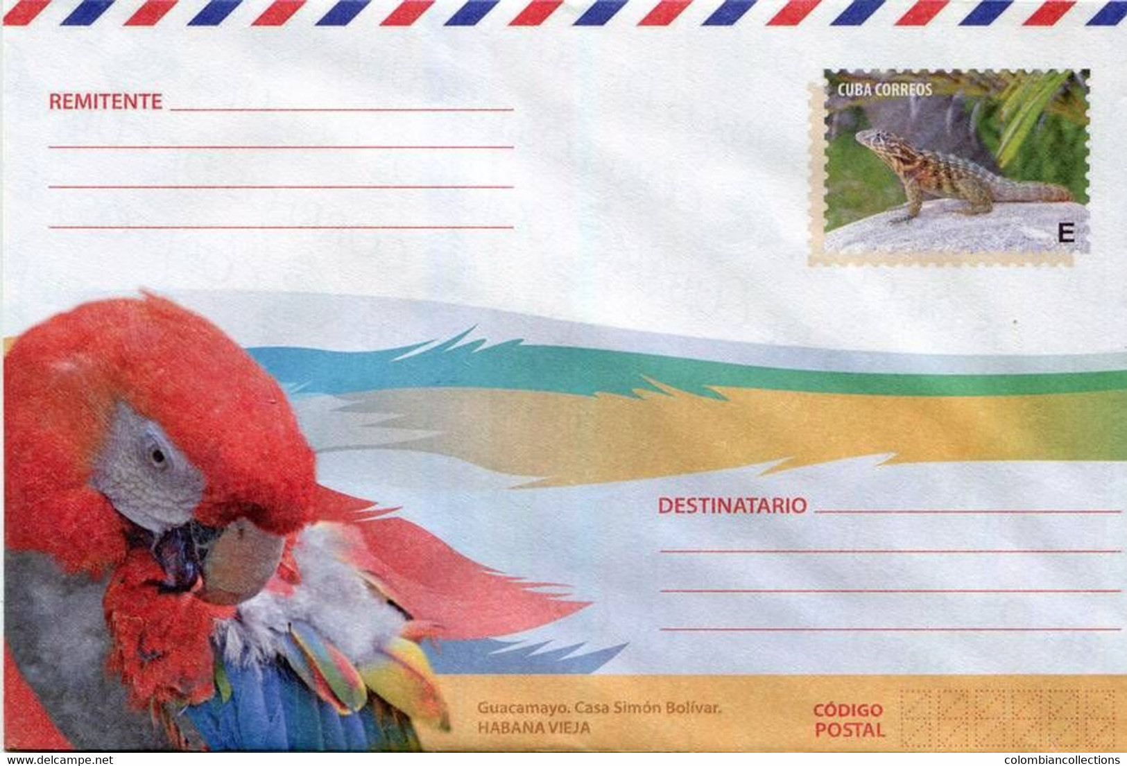 Lote PEP1375, Cuba, Entero Postal, Stationery, Cover, E, Lizard, Bird - Cartes-maximum