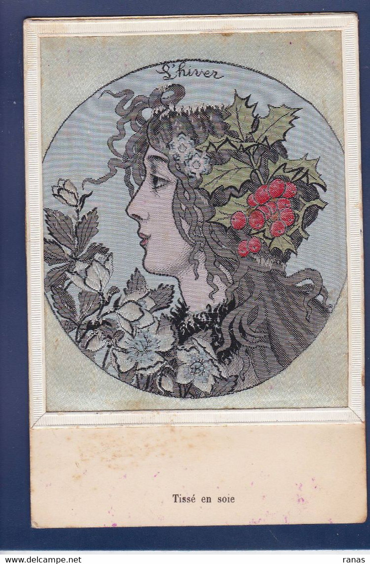 CPA Mucha Art Nouveau Illustrateur Femme Woman écrite En Soie Silk - Mucha, Alphonse