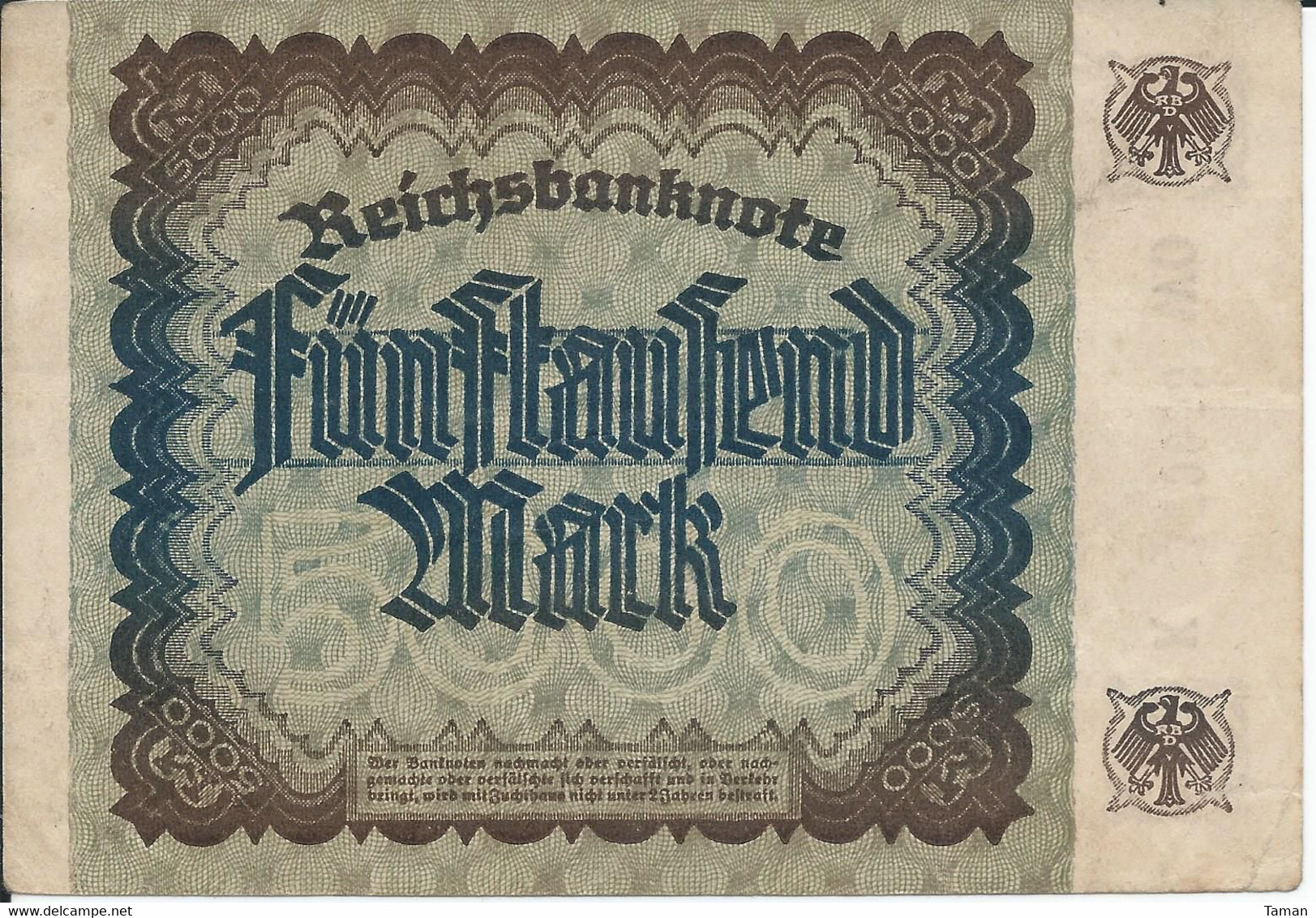 ALLEMAGNE   -    5 000 Mark  1922  --Spl--   Deutschland - 5.000 Mark