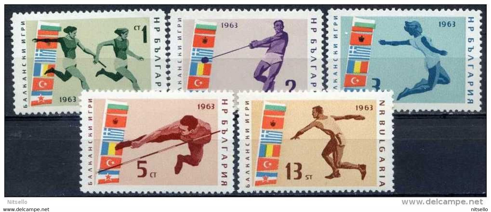 LOTE 2185   ///   (C025)   BULGARIA 1963 Mi. 1399-1403 , Yvert 1200-1204  MNH** - Ongebruikt