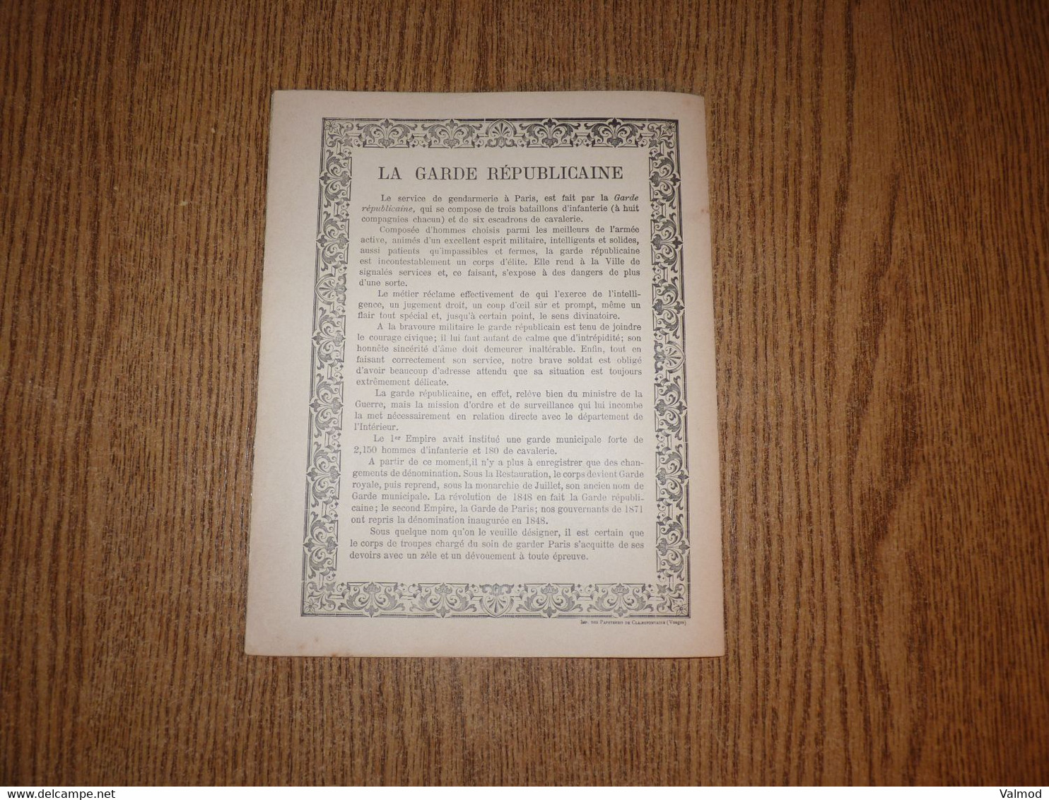 Protège-Cahier/Couverture "Garde Républicaine à Pied Et à Cheval" -Voir Détails Sur Photos -Format Plié 22,7x 18 Cm Env. - Protège-cahiers