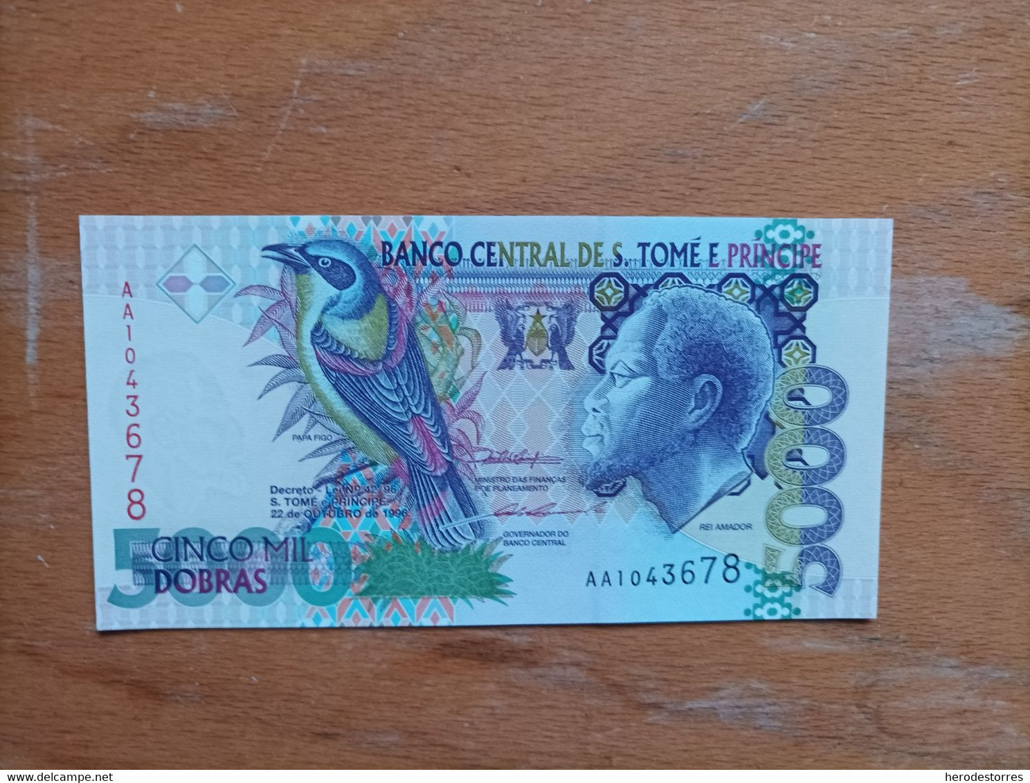 Billete De Santo Tome Y Principe De 5000 Dobras, Año 1996, UNC - São Tomé U. Príncipe