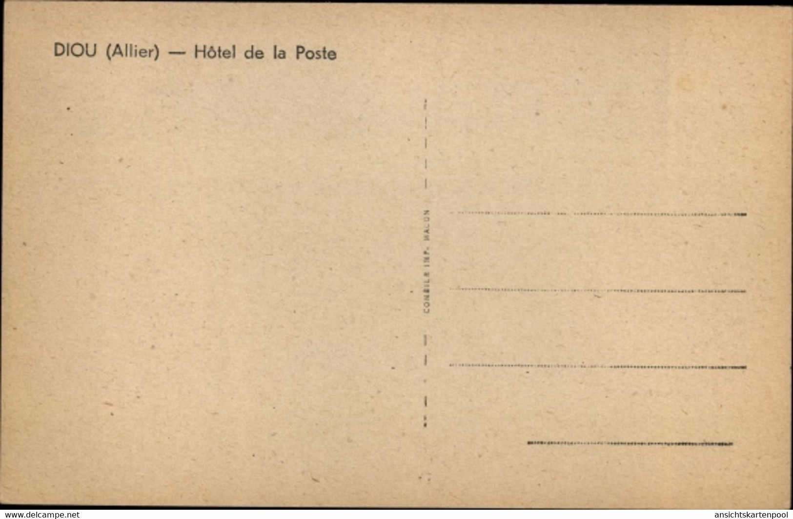 CPA Diou Allier, Hotel De La Poste - Sonstige & Ohne Zuordnung