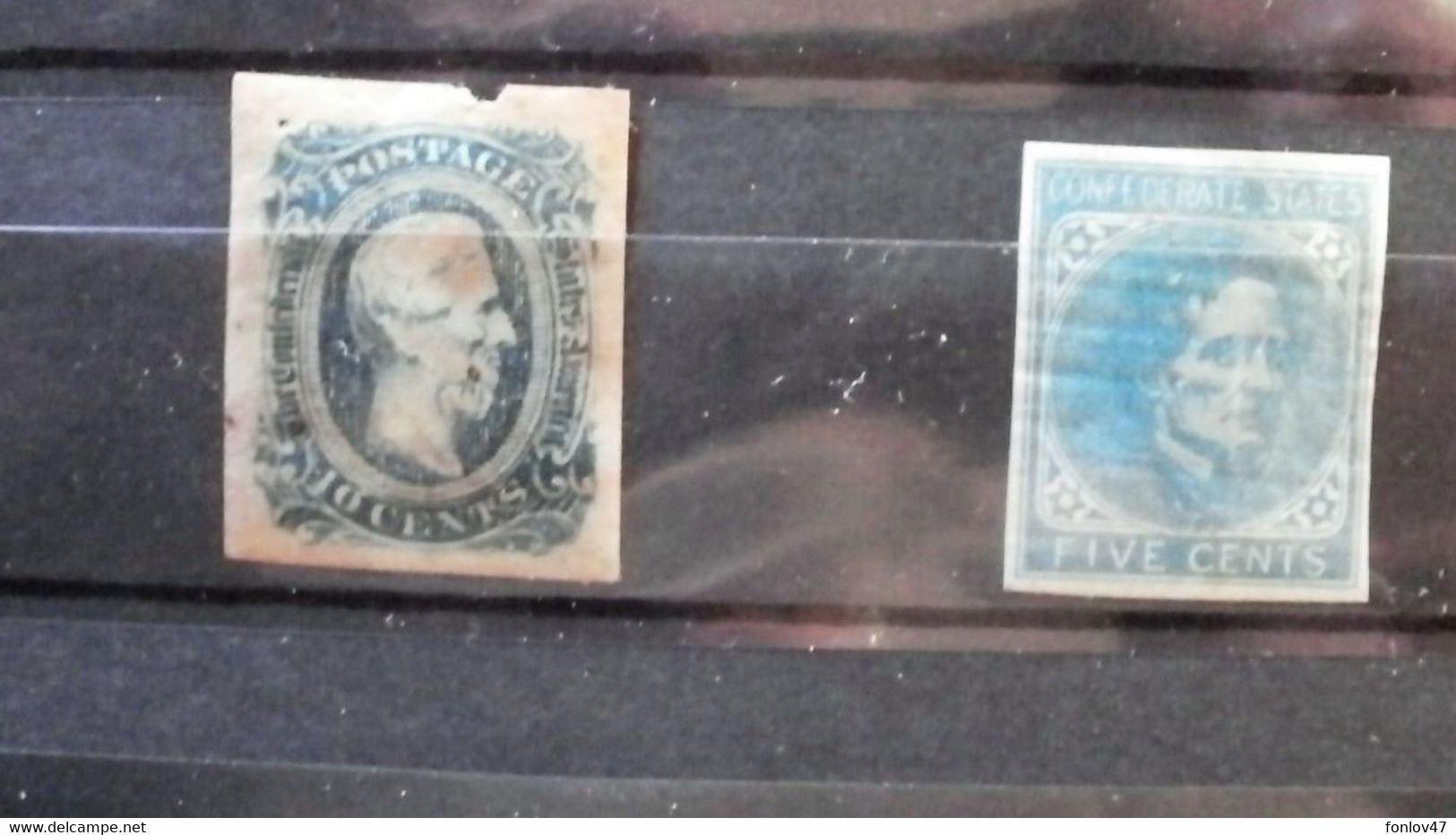 CONFEDERATE STATES 2 TIMBRES - 1861-65 Confederate States