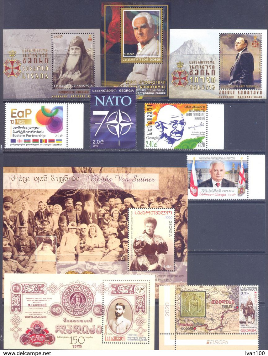2020. Georgia, Complete Year Set 2020, 5 Stamps + 5 S/s, Mint/** - Georgien