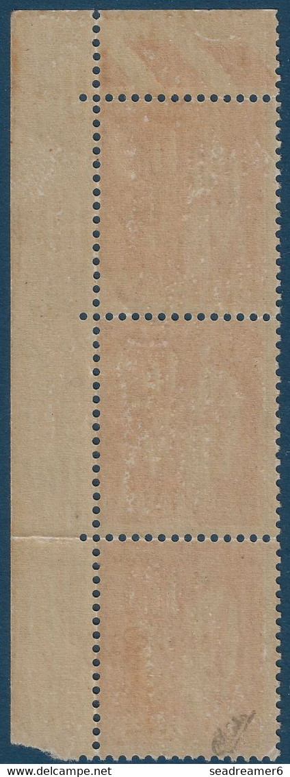 PAIX N°359* 0fr80*/** Sur 1fr Bande De 3 CDFeuille Surcharge Très Décalée Faisant 8c Au Lieu De 80c RR Signé CALVES - 1932-39 Peace