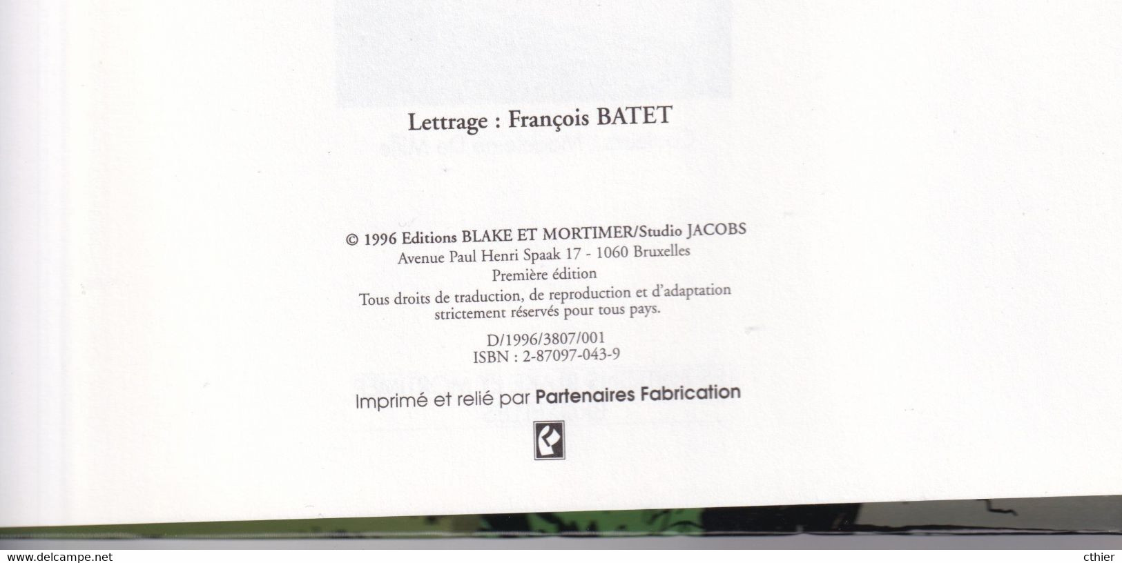 BLAKE ET MORTIMER - 13 - Edition Originale 1996 - L'affaire Francis Blake - Blake Et Mortimer