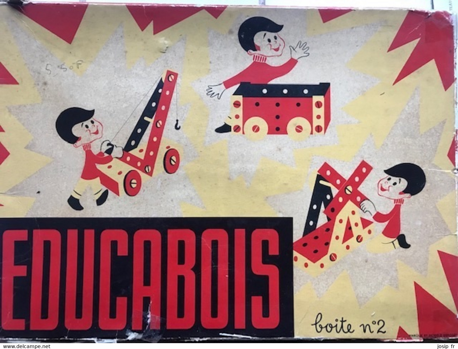 JEU DE CONSTRUCTION ANCIEN: EDUCABOIS BOÎTE N°2- VERS ANNÉES 1960 - TOUT EN BOIS - Sonstige & Ohne Zuordnung