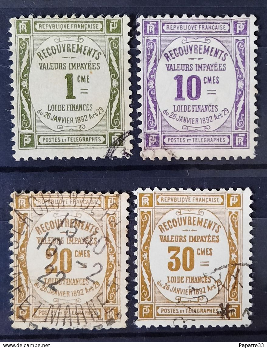 FRANCE -TAXE- N°43-44-45-46 - Oblitérés (o) - 1859-1959 Usados