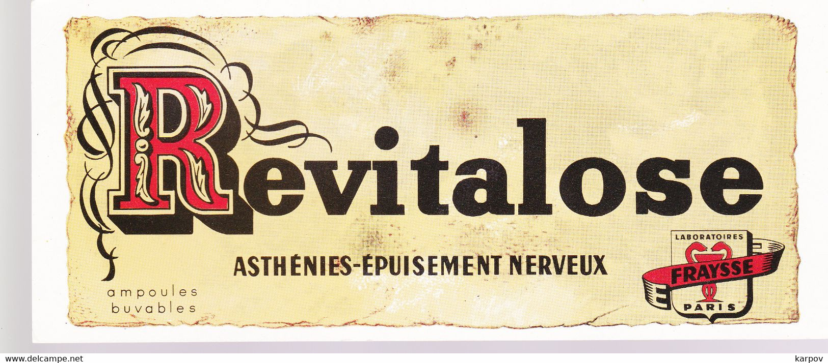 BUVARD  - REVITALOSE - FRAYSSE - Produits Pharmaceutiques