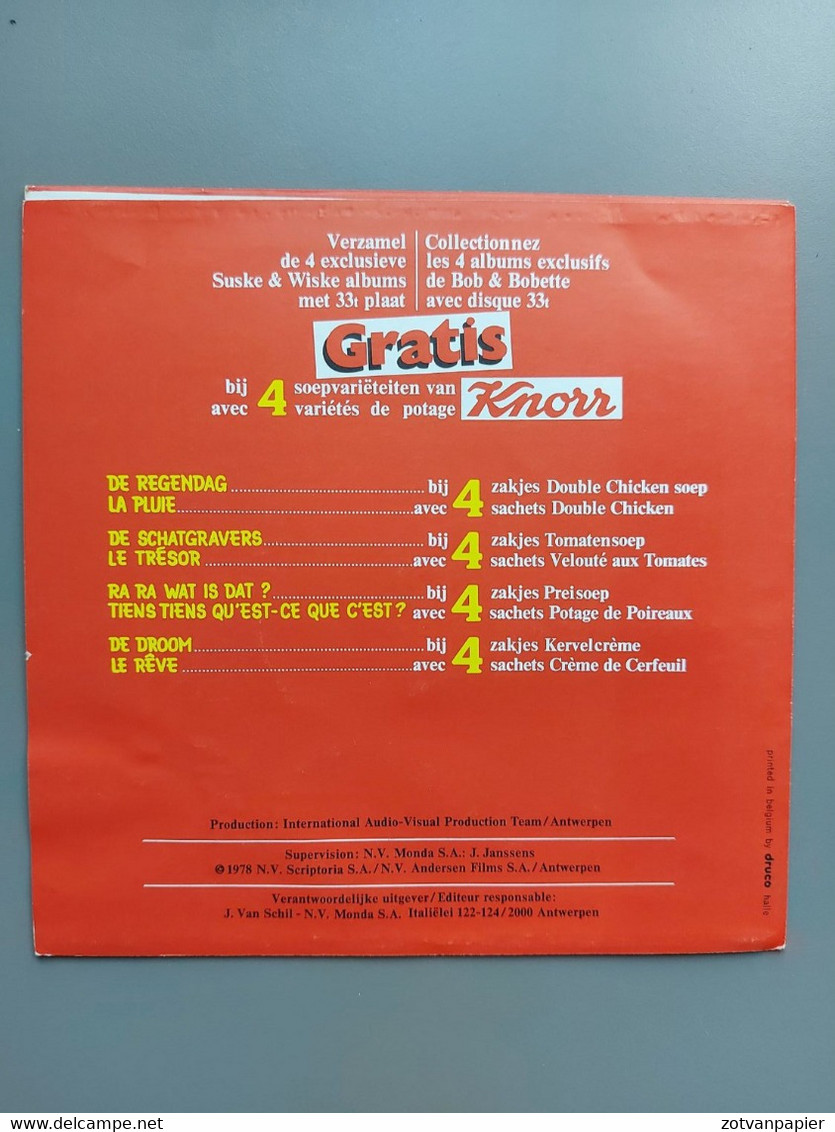 Suske & Wiske - Single - Muziek - Knorr - De Regendag - Bob & Bobette - La Pluie - 1978 - Suske & Wiske