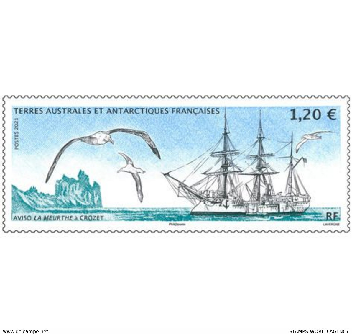 2021-01- TAAF- FSAT- Stamps Face Value Price  BATEAU LA MEURTHE     MNH** - Faune Antarctique