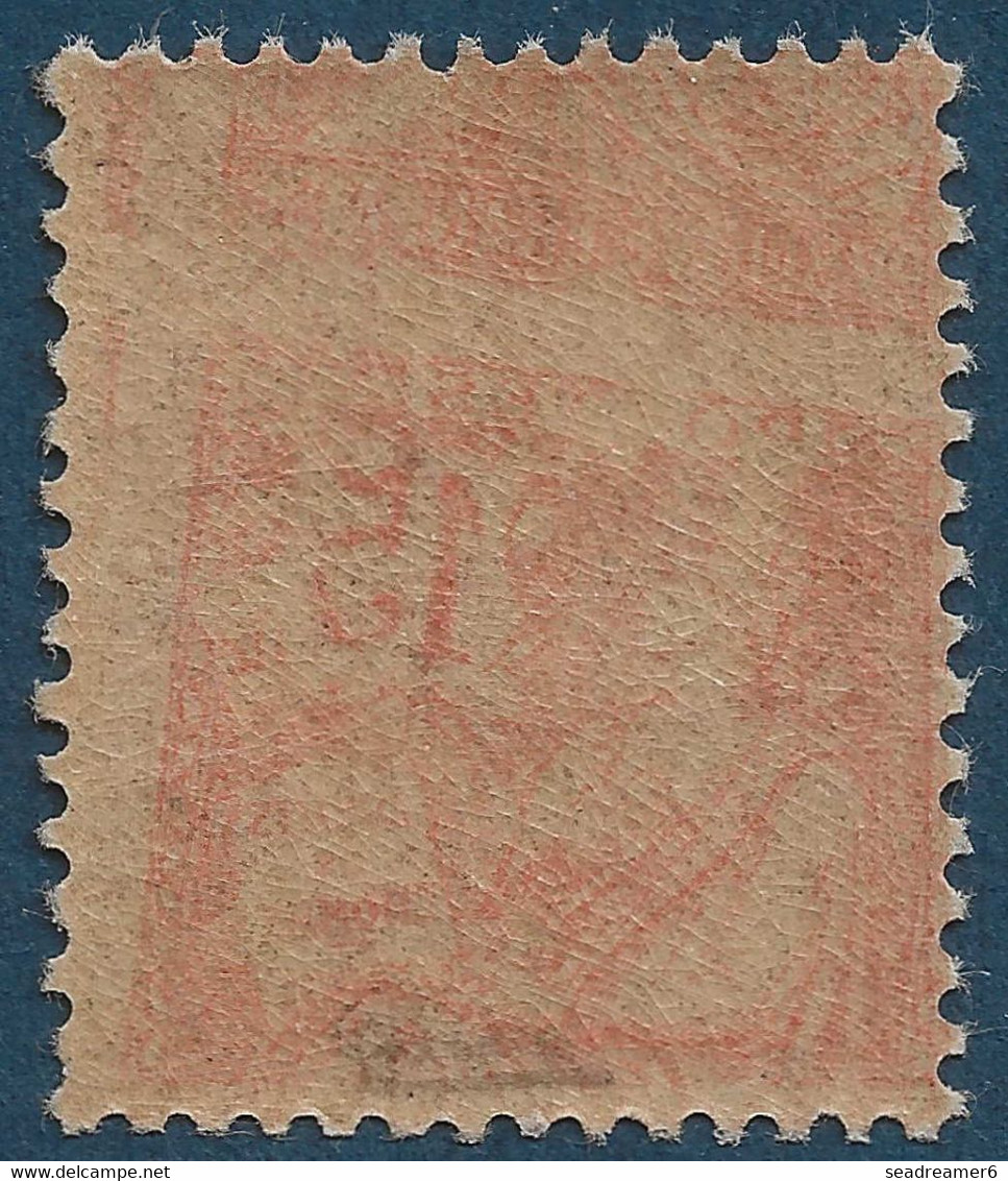 France Mouchon N°125** 15c Vermillon Variété Impression Recto Verso à Cheval Signé CALVES - 1900-02 Mouchon