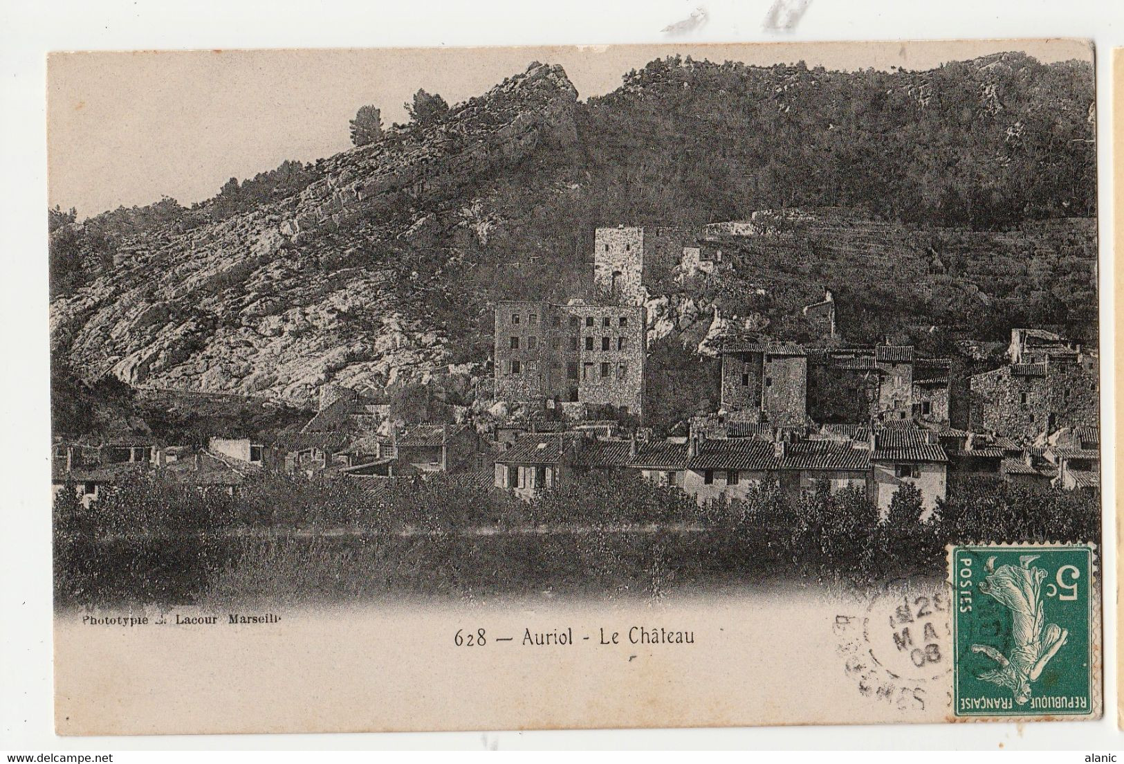 CPA 13 // AURIOL Le Château CIRCULEE 1906 - Auriol