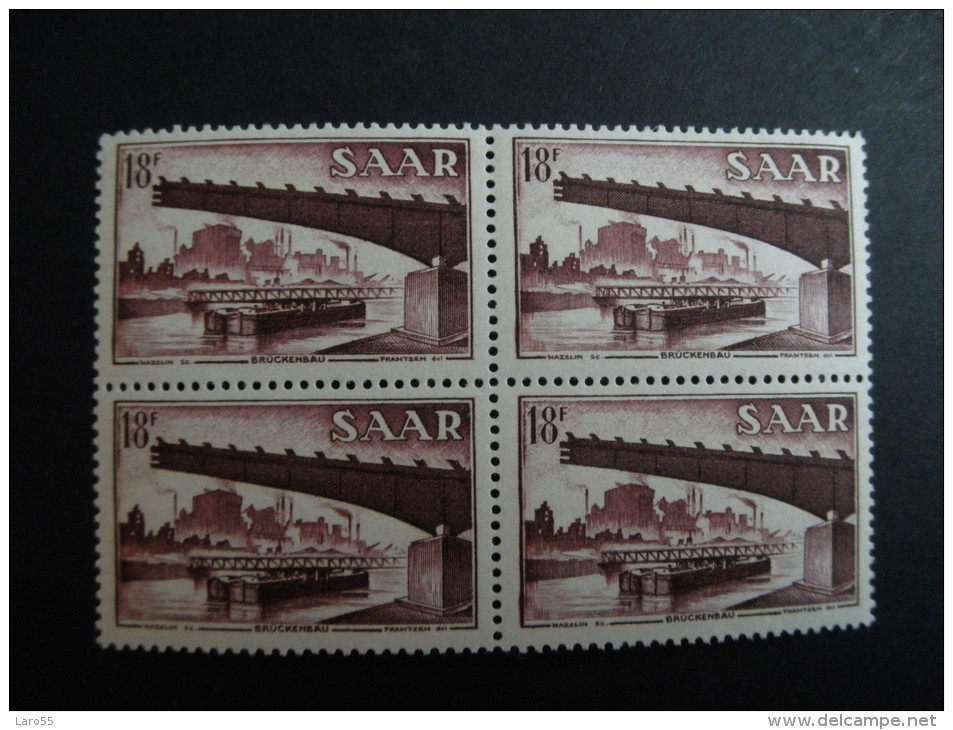 Saar 1952 Michel 330 A 4x - Blocks & Sheetlets