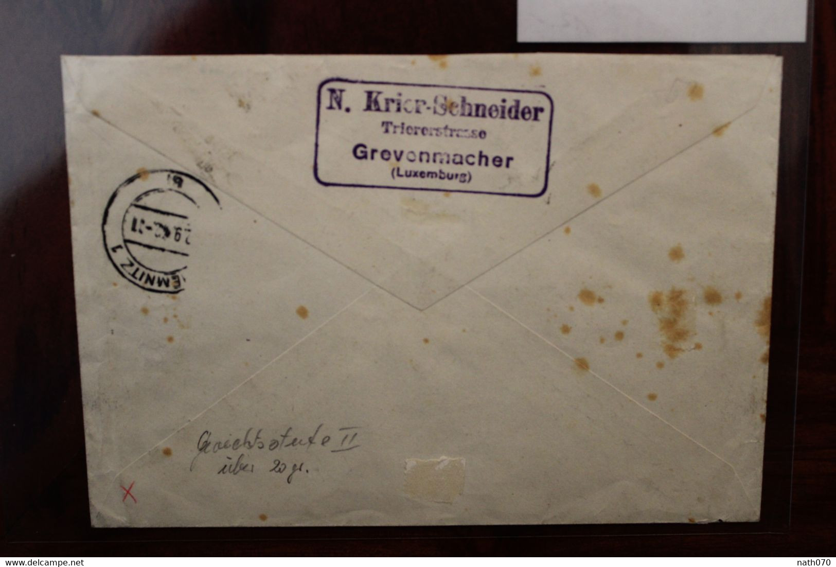 LUXEMBURG 1942 Grevenmacher Einschreiben Nachnahme Cover Luxembourg WK2 Registered Recommandé Chemnitz - 1940-1944 Deutsche Besatzung