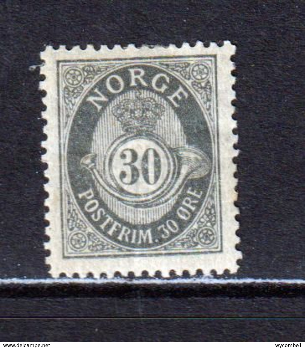 NORWAY - 1893-1908 Posthorn  30o Mounted Hinged Mint - Neufs