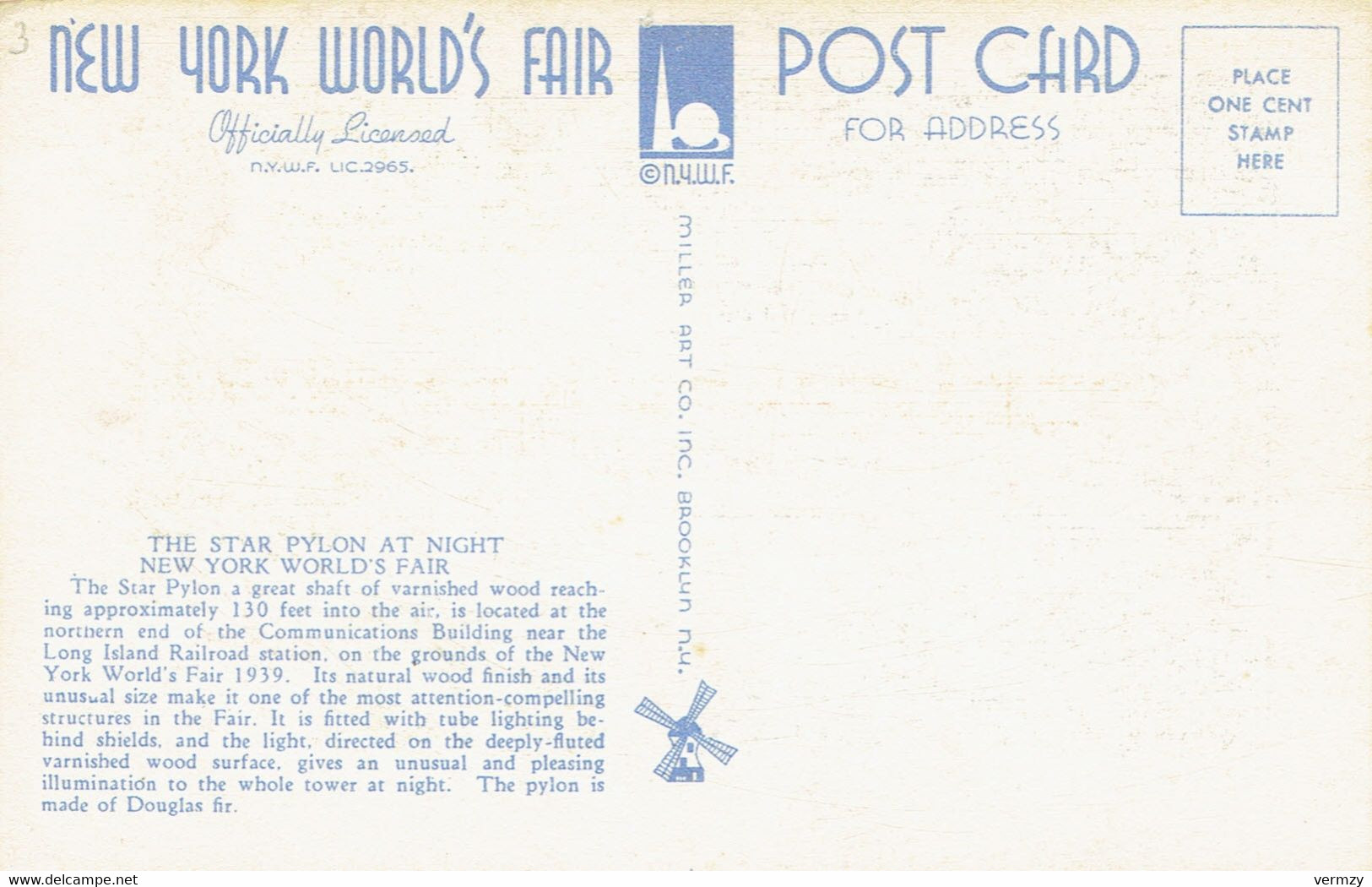 CPA  NEW YORK World's Fair 1939 : The Star Pylon - Mostre, Esposizioni