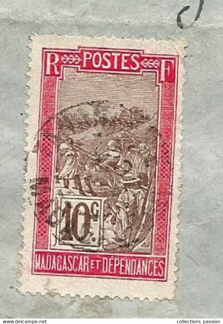 Lettre, Madagascar Et Dependances, TANANARIVE, 1910 , Broderies & Dentelles Malgaches - Storia Postale