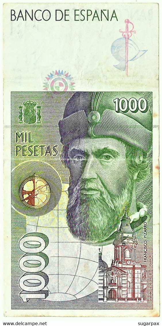 ESPAÑA - 1000 Pesetas - 12.10.1992 ( 1996 ) - Pick 163 - Serie 1X - Hernan Cortes / Francisco Pizarro - 1.000 - [ 6] Commemorative Issues