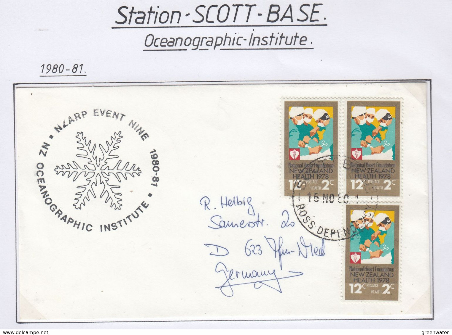 Ross Dependency Scott Base 1980 NZ Oceonographic Institue Ca Scott Base 15 NO 80 (SC148B) - Covers & Documents