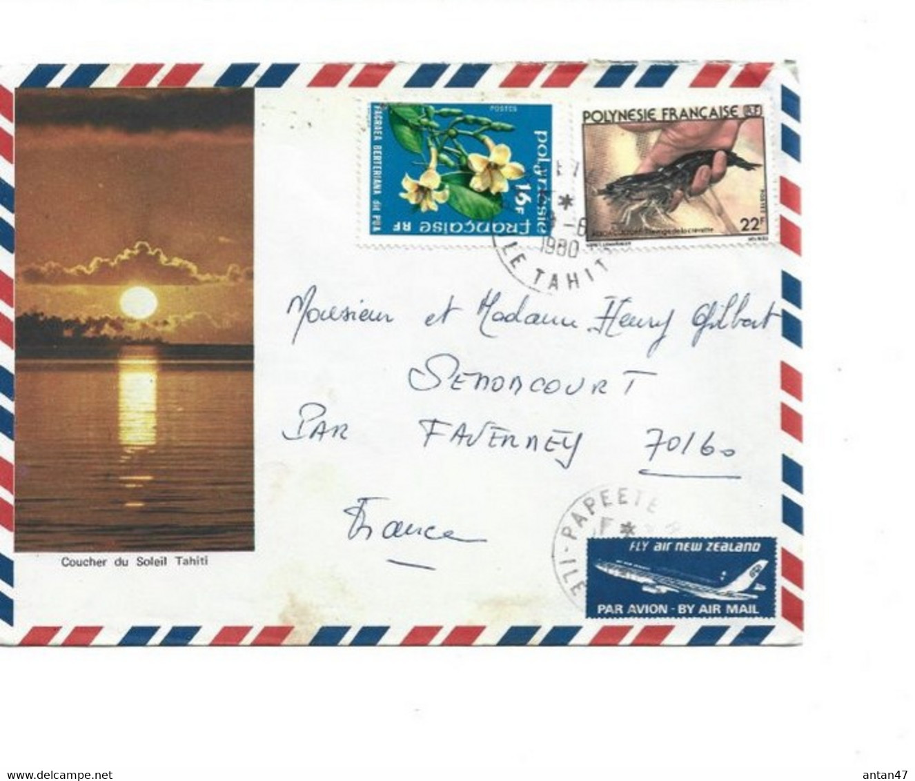 Enveloppe Illustrée 1980 Avec Courrier / Océanie TAHITI / PIRAE / PAPEETE - Tahiti