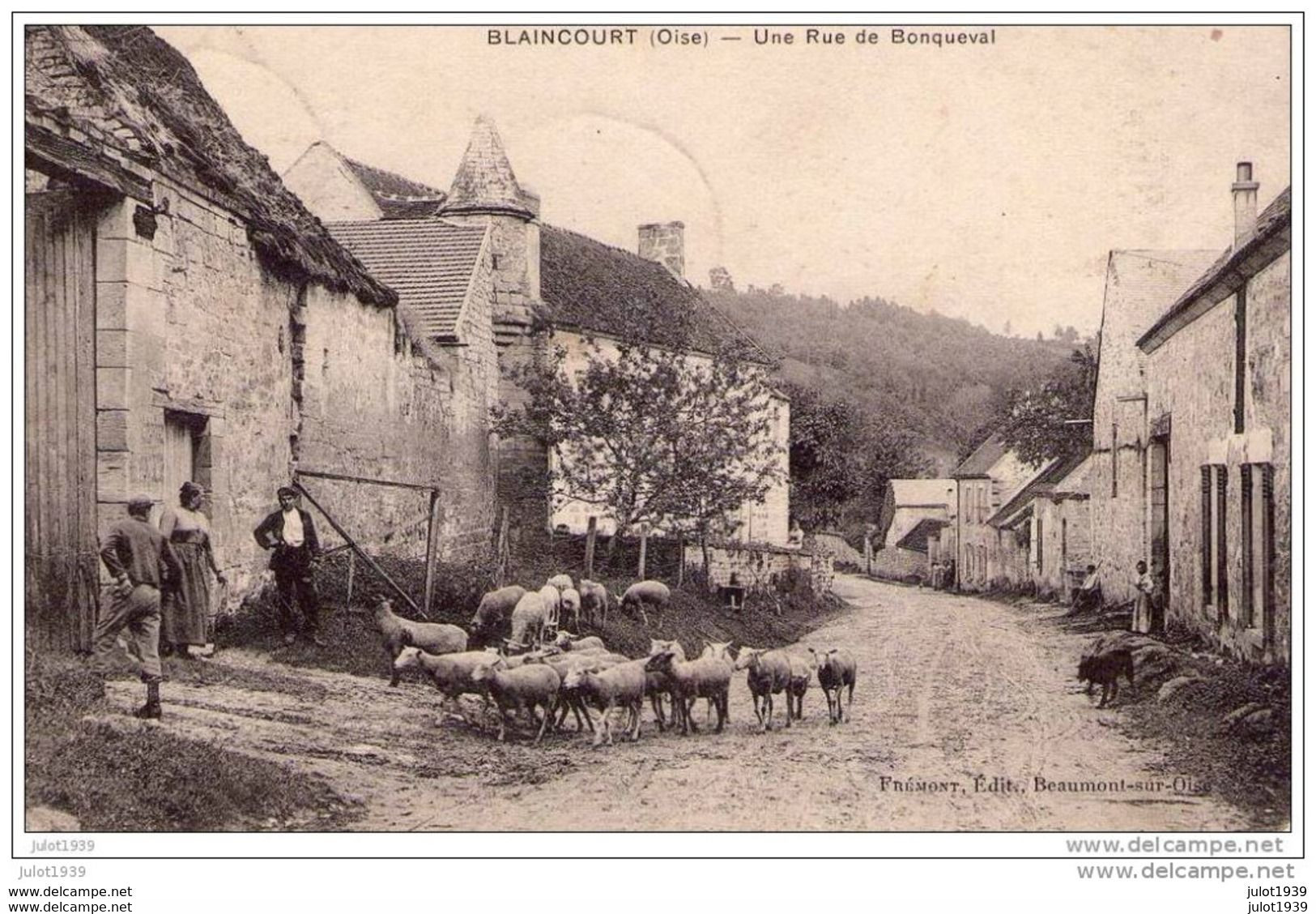 BONQUEVAL ..-- BLAINCOURT ..-- Une Rue .  1908 Vers PARIS ( Mr Pierre MARSAC ) . Voir Verso . - Précy-sur-Oise