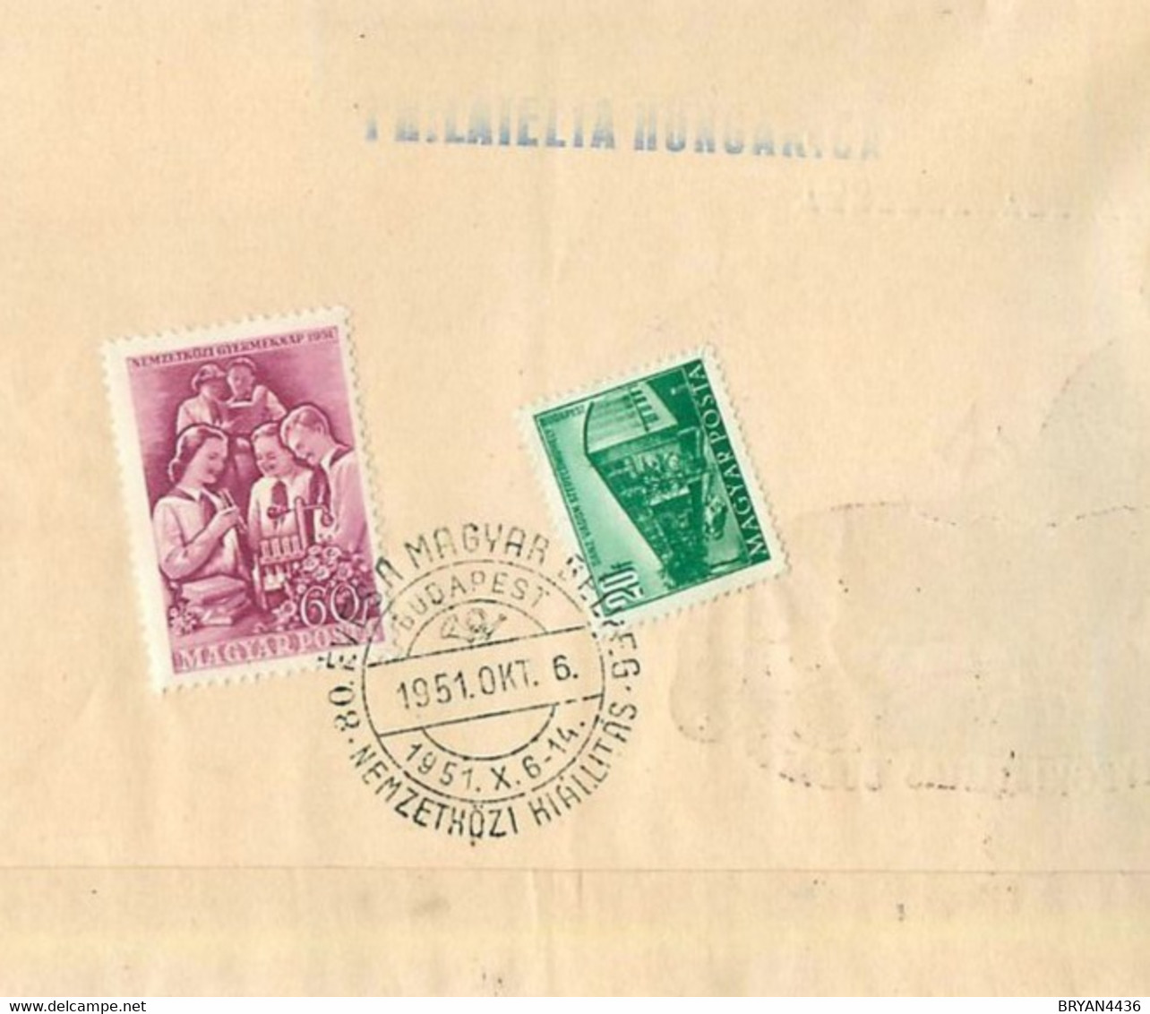 HONGRIE - BLOC N° 27 -  80° ANNIVERSAIRE Du 1° TIMBRE HONGROIS - LEGIPOSTA PAR AVION  Vers MAROC 1° JPOUR 06 OCT 1951 - Postmark Collection
