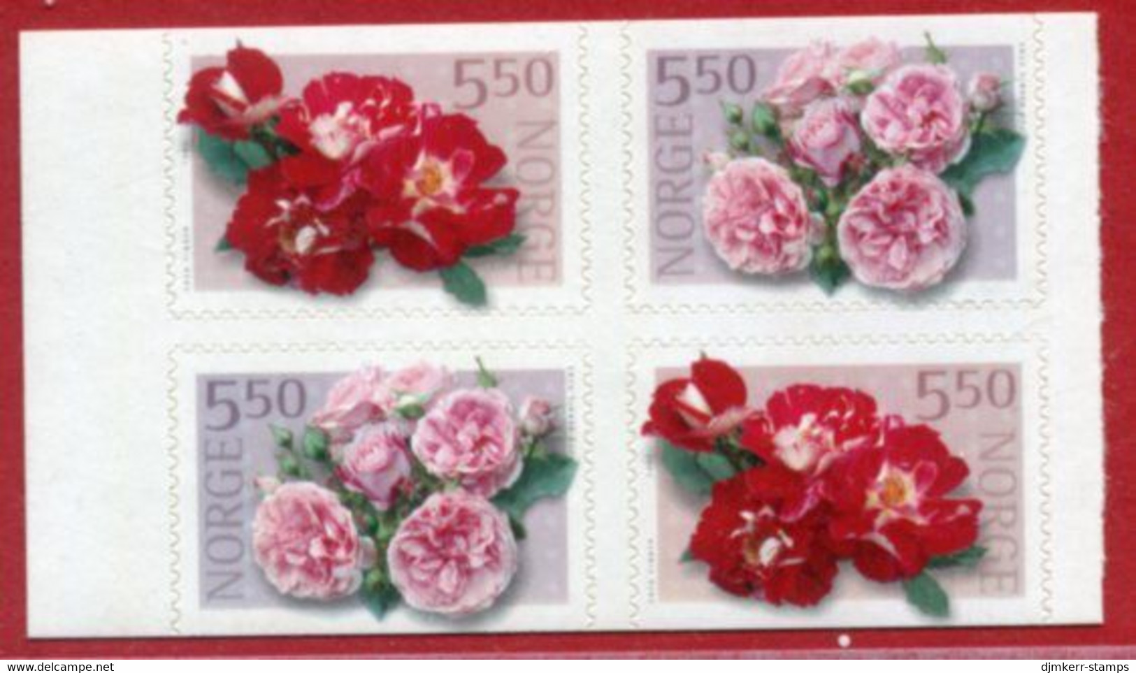 NORWAY 2001 Roses  Pairs In Block MNH / **.  Michel 1392-93 Do-Du - Ongebruikt