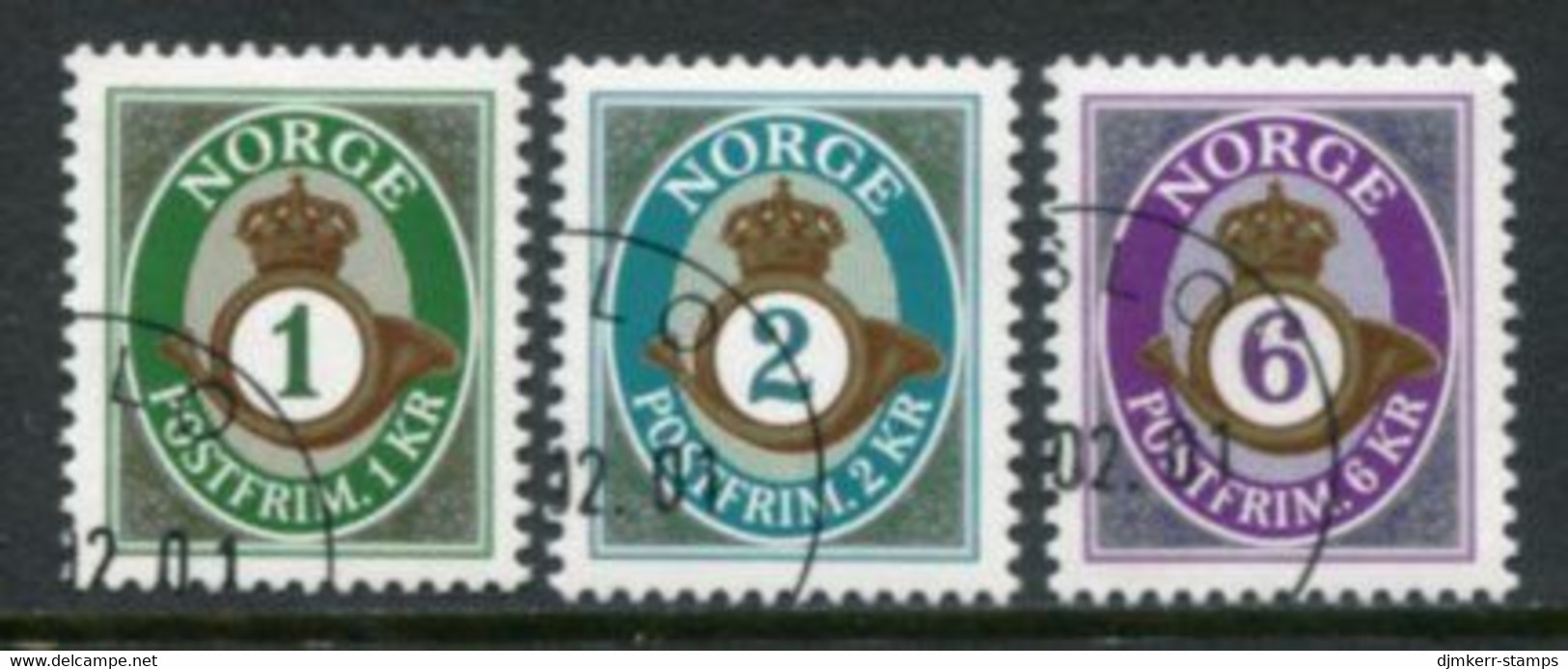 NORWAY 2001 Posthorn Definitive Used.  Michel 1380-82 - Oblitérés