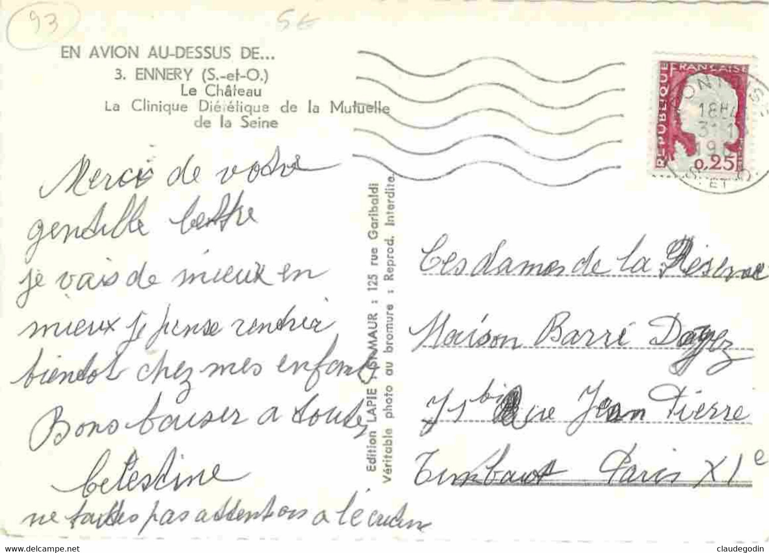 Ennery 93. Le Chateau, Clinique Diététique De La Mutuelle De La Seine. CPSM Grd Format. Timbrée. 2 Scans - Ennery