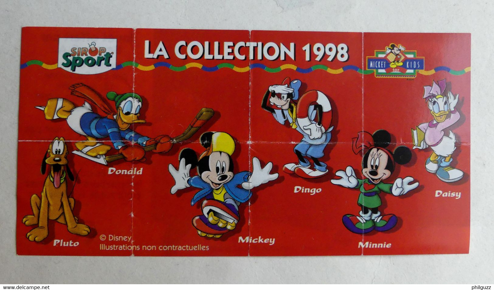 BPZ SIROP SPORT BERGER DISNEY MICKEY KIDS 1998 & Verso LA PETITE SIRENE - Objets Publicitaires