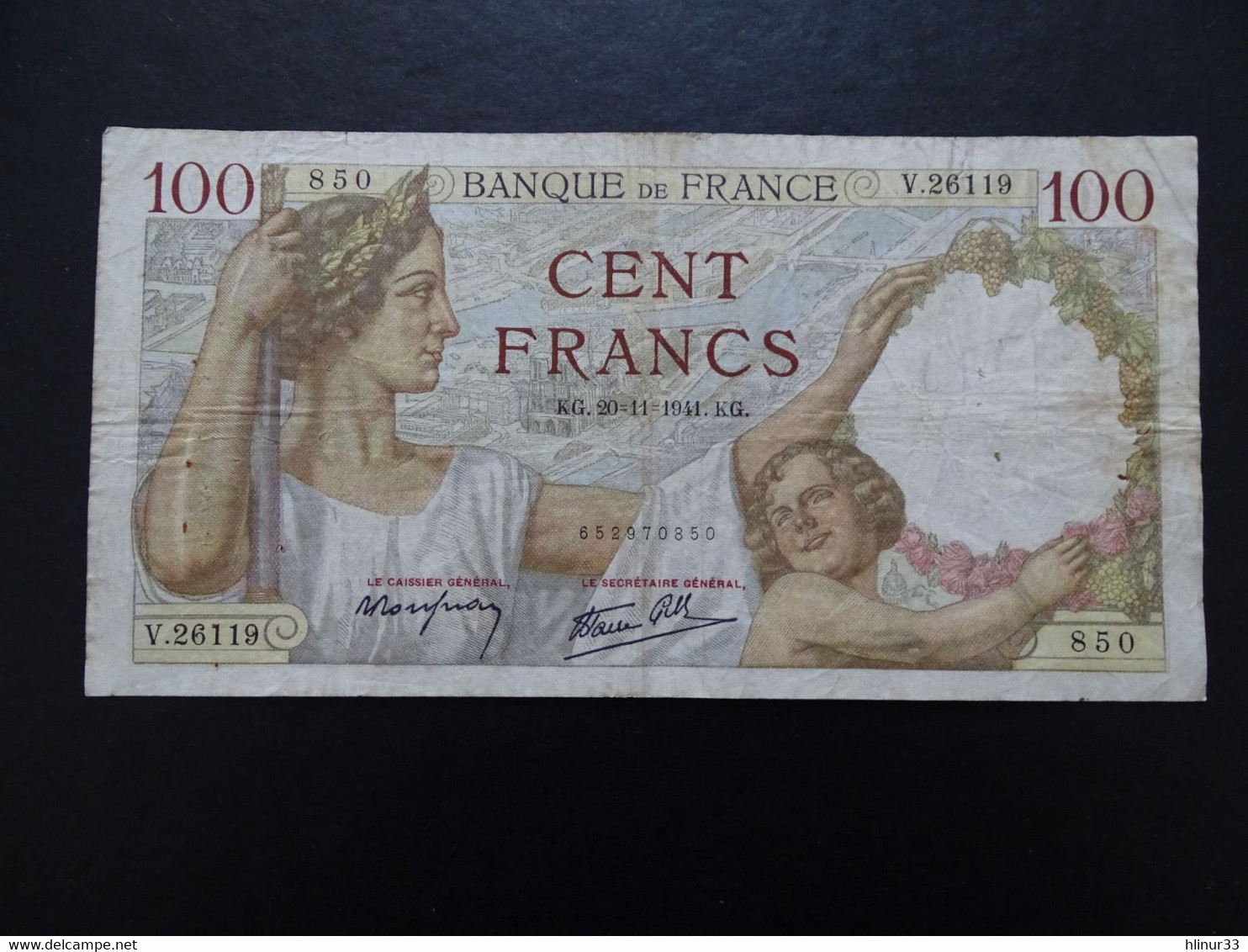 MON-100-41 - Billet 100 Francs SULLY Du 20/11/1941 – Etat D’usage – Voir Scans - 100 F 1939-1942 ''Sully''