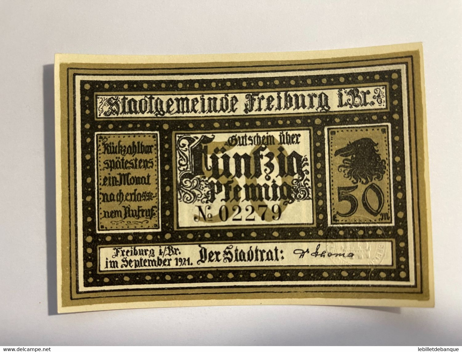 Allemagne Notgeld Freiburg 50 Pfennig - Sammlungen